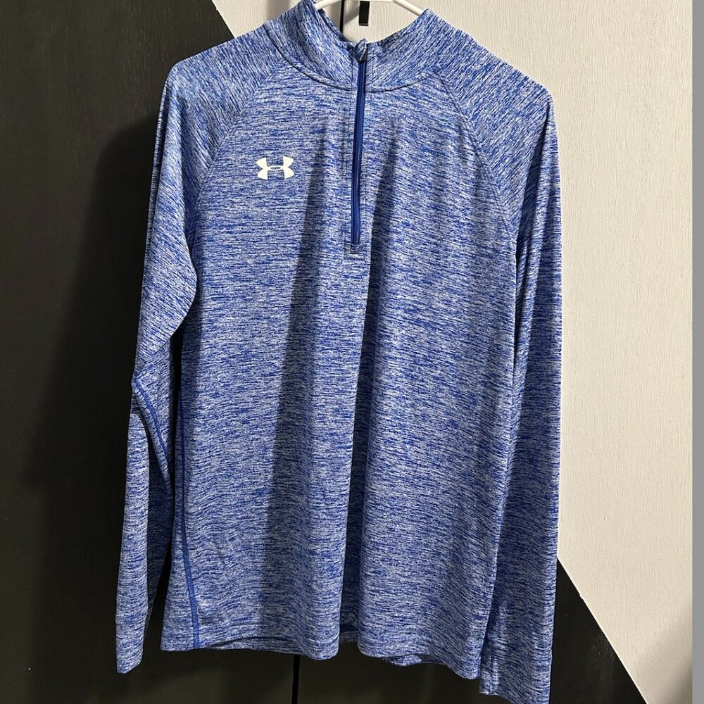 Under‎ Armour Blue Heat Gear Loose Fit 1/4 Zip Pullover Women's Size S